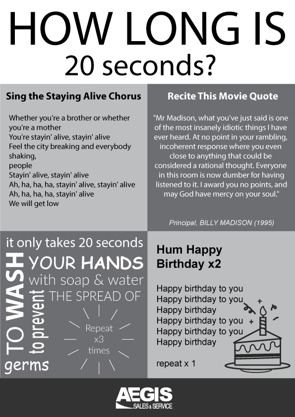 How long is 20 seconds to wash your hands